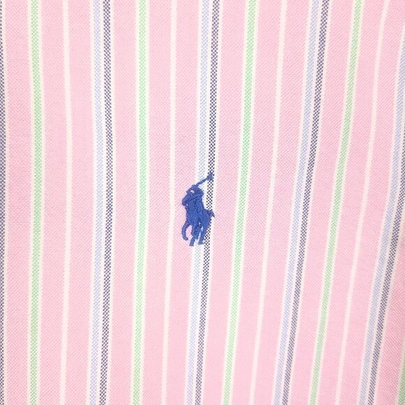 Ralph Lauren Pink Striped Long Sleeve Button Down Shirt Size L 14/16 - Picture 3 of 7